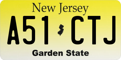NJ license plate A51CTJ