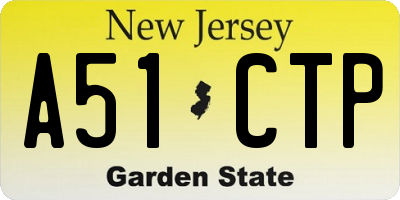 NJ license plate A51CTP