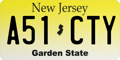 NJ license plate A51CTY