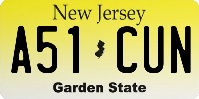 NJ license plate A51CUN