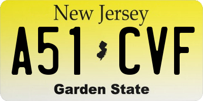 NJ license plate A51CVF