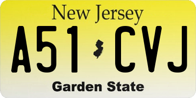NJ license plate A51CVJ