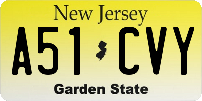 NJ license plate A51CVY