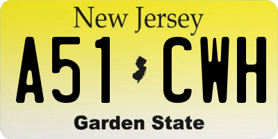 NJ license plate A51CWH