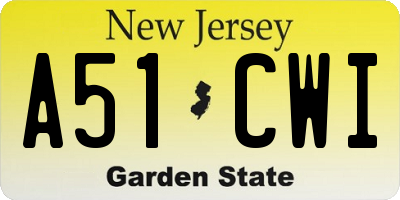 NJ license plate A51CWI