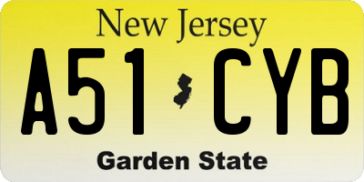NJ license plate A51CYB