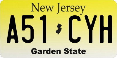 NJ license plate A51CYH