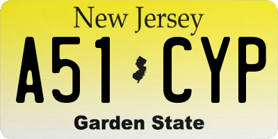 NJ license plate A51CYP