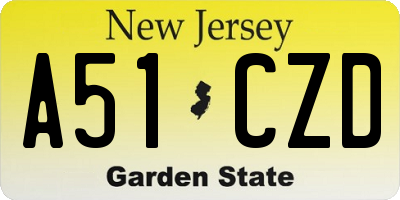 NJ license plate A51CZD