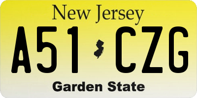 NJ license plate A51CZG