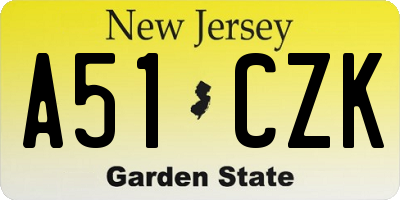 NJ license plate A51CZK