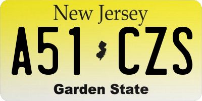 NJ license plate A51CZS