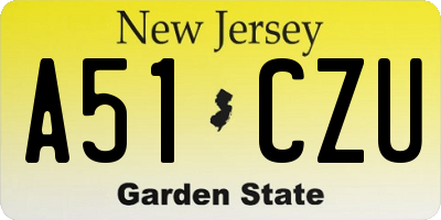 NJ license plate A51CZU