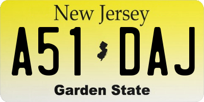 NJ license plate A51DAJ