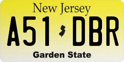 NJ license plate A51DBR