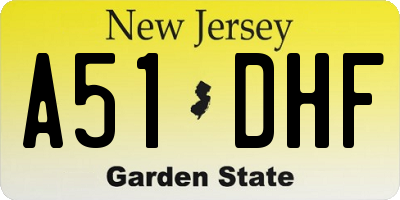 NJ license plate A51DHF