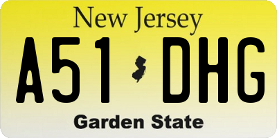 NJ license plate A51DHG