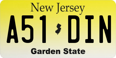 NJ license plate A51DIN