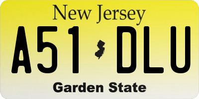 NJ license plate A51DLU