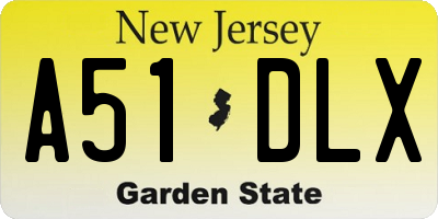 NJ license plate A51DLX