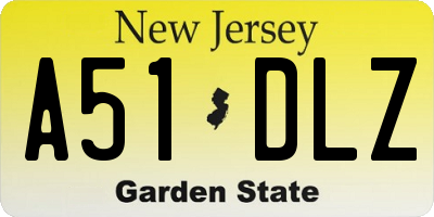 NJ license plate A51DLZ