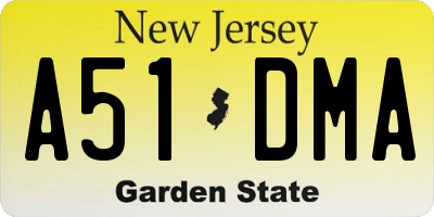 NJ license plate A51DMA