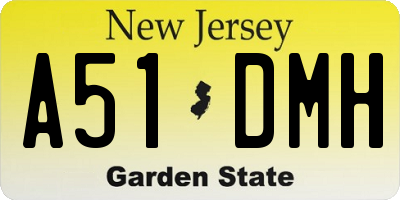 NJ license plate A51DMH