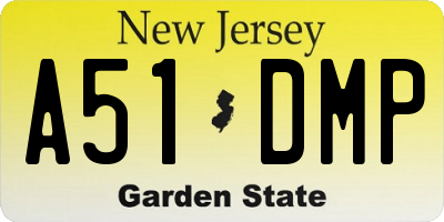 NJ license plate A51DMP
