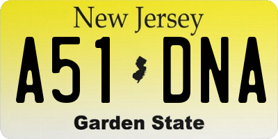 NJ license plate A51DNA