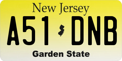 NJ license plate A51DNB