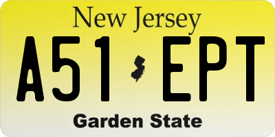 NJ license plate A51EPT