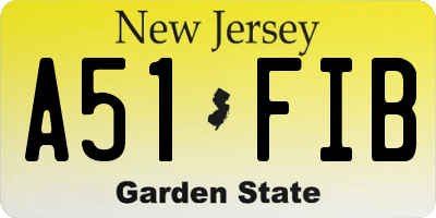 NJ license plate A51FIB