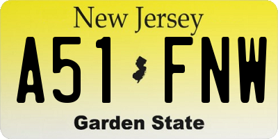 NJ license plate A51FNW