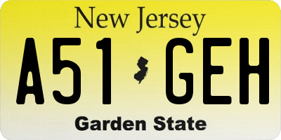 NJ license plate A51GEH