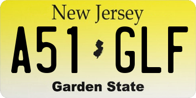 NJ license plate A51GLF