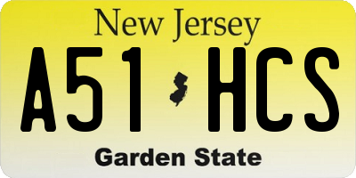 NJ license plate A51HCS