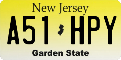 NJ license plate A51HPY