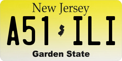 NJ license plate A51ILI