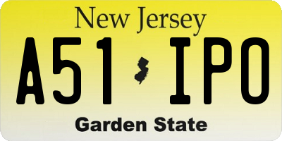 NJ license plate A51IPO