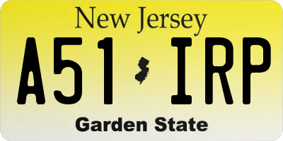 NJ license plate A51IRP