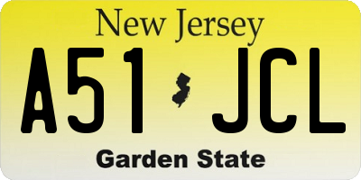 NJ license plate A51JCL