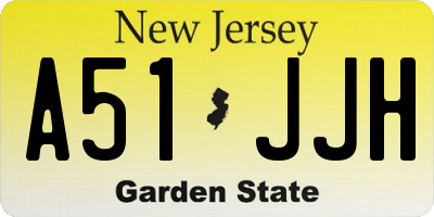 NJ license plate A51JJH