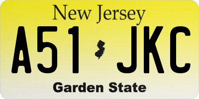NJ license plate A51JKC