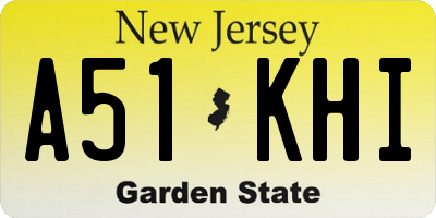 NJ license plate A51KHI