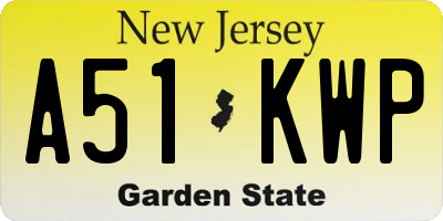 NJ license plate A51KWP