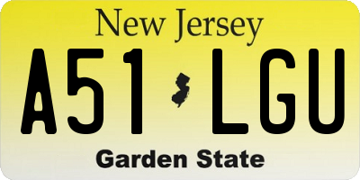 NJ license plate A51LGU