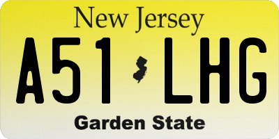 NJ license plate A51LHG
