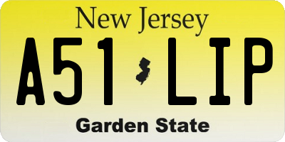 NJ license plate A51LIP