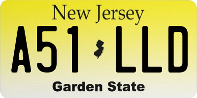 NJ license plate A51LLD
