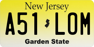NJ license plate A51LOM